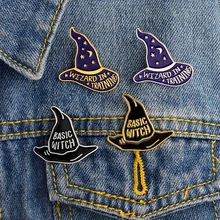 Wizard in training,basic witch pins and brooches Badges Hard enamel pins Witch hat pin Witch jewelry Denim jacket accessories
