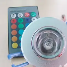 1*3 Вт RGB потолочный светильник, AC90-260V вход, с 24key ИК-пультом дистанционного управления