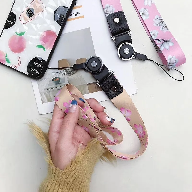 صغيرة زهور طازجة الرقبة حزام اسهم للمفاتيح ID بطاقة رياضة أحزمة هاتف المحمول USB شارة حامل DIY شنق حبل الوهق الحبل