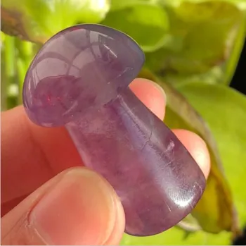 

Beautiful hand-carved natural quartz crystal fluorite mushroom