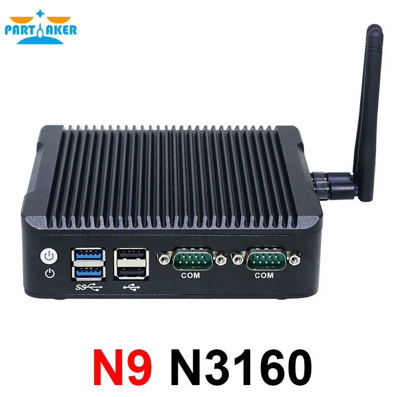 Мини ПК с четырехъядерным процессором Intel celeron N3160 1 6 ГГц двойной lan 2 * HDMI DP USB X86