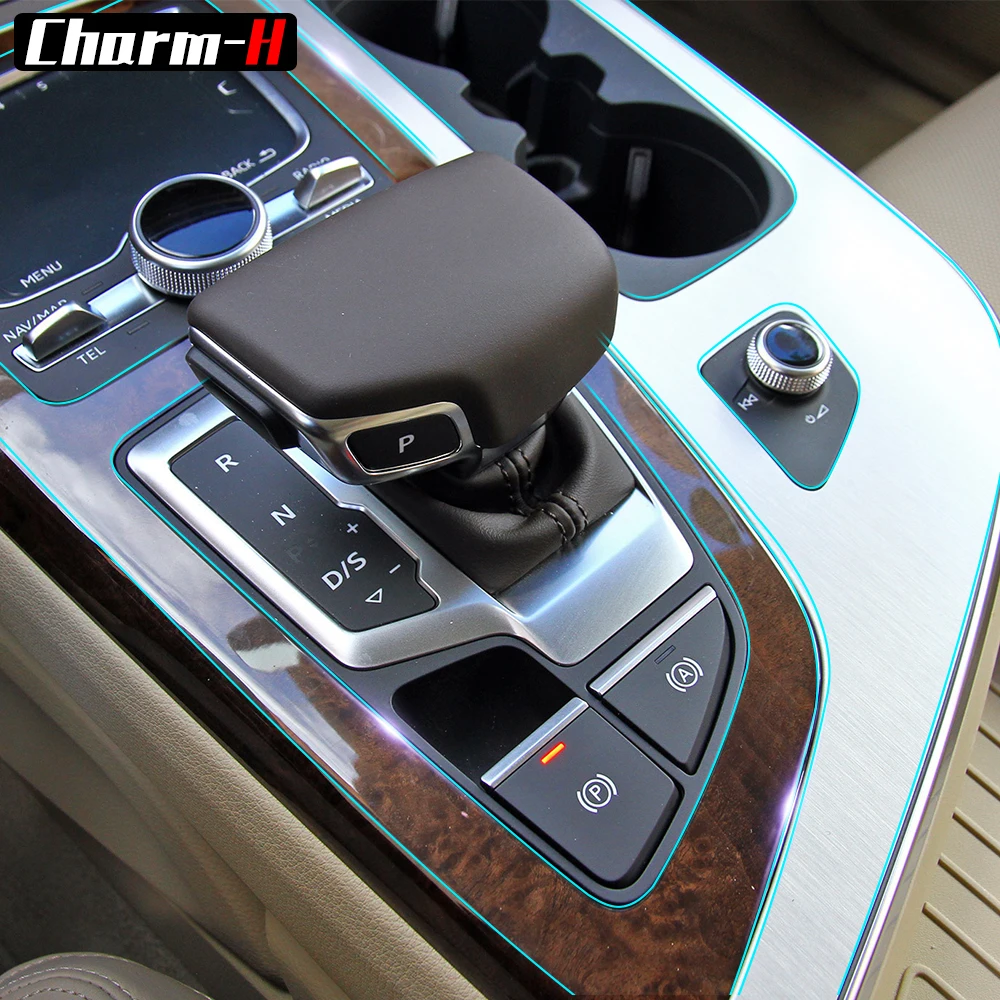 

For Audi Q7 Central Control Console Gear Shift Door Panel Interior Trim Protection Film Protector Decal Stickers Accessories