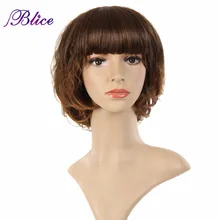 Blice синтетический парик смешивания Цвет 2/30 Прямо Кожа Топ и Блант взрыва парик Kanekalon волокна парики