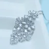 LUOTEEMI Collier Femme élégant chaîne Micro pavé brillant CZ cristal fleurs pendentif Collier pour les femmes fête bijoux amour cadeau ► Photo 2/6