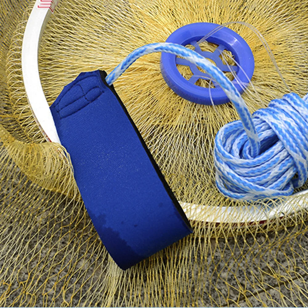 yellow fishing cast net detail