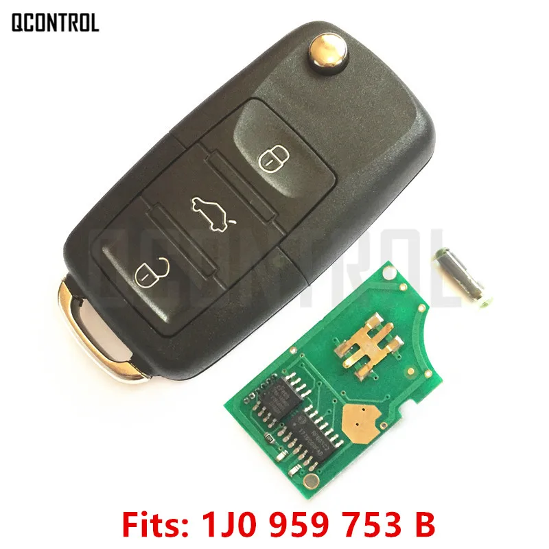 QCONTROL Модернизированный Автомобильный Дистанционный Ключ DIY для VW/VOLKSWAGEN BEETLE/BORA/GOLF/PASSAT/POLO 1J0959753B/5FA8137-10 HLO 1J0 959 753 B