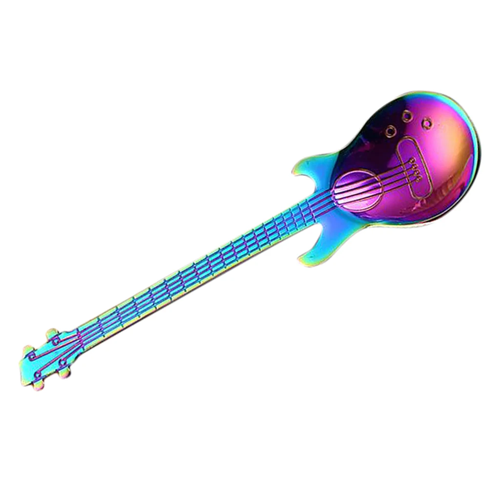 Stainless Steel Guitar Mixing Scoop Cocktail Stirring Spoon Bar Mixing Utensil Barware for mixing malts shakes juice coffee