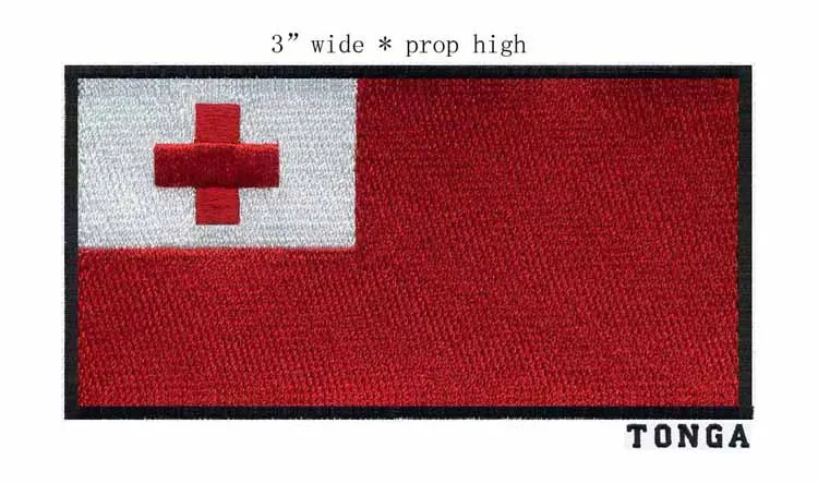 

TONGA embroidery flag patch 3" wide 100% embroidered applique patch/badge/patch