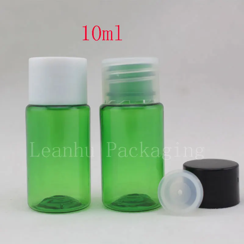 10ml X 100 green Mini plastic empty cosmetic bottles ,sample lotion
