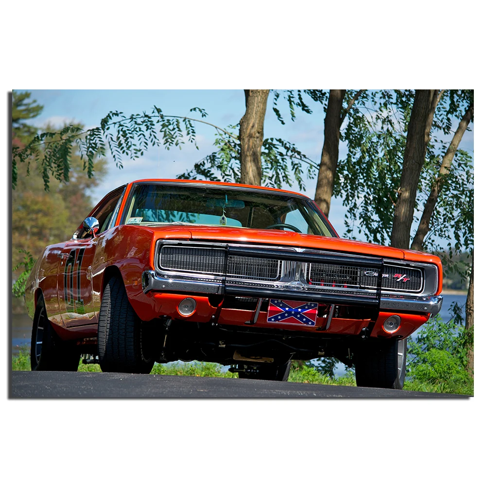 Dodge charger General Lee Плакат стены искусства автомобиля картина Печать на холсте картины для декора гостиной