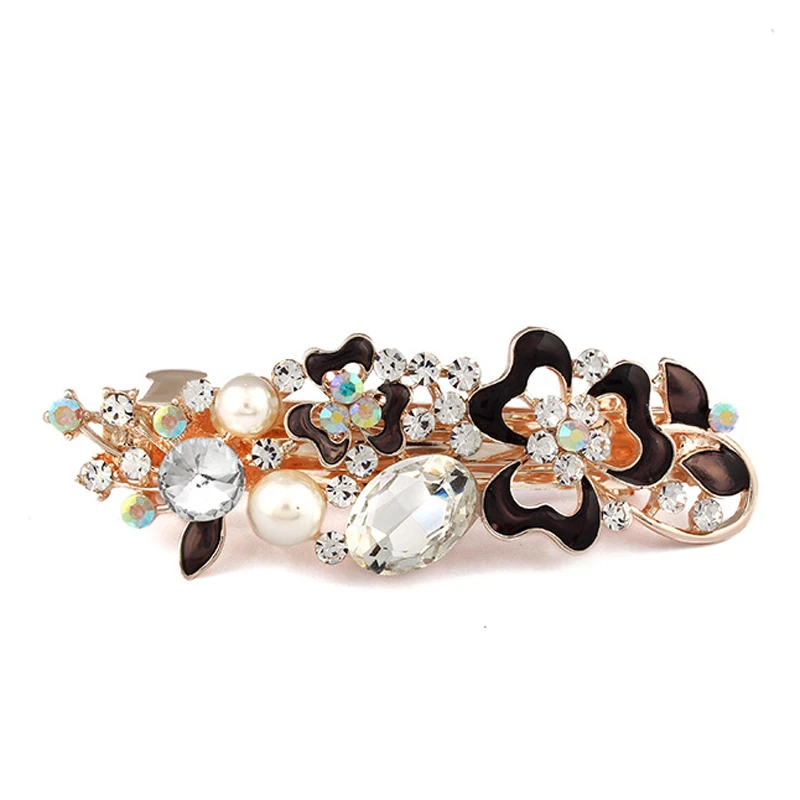 Hair Braid Accessories Floral Hair Clips Hairpins Crystal Metal Barrette Hair Pins Pearl Rhinestone Flower Women Styling Tools