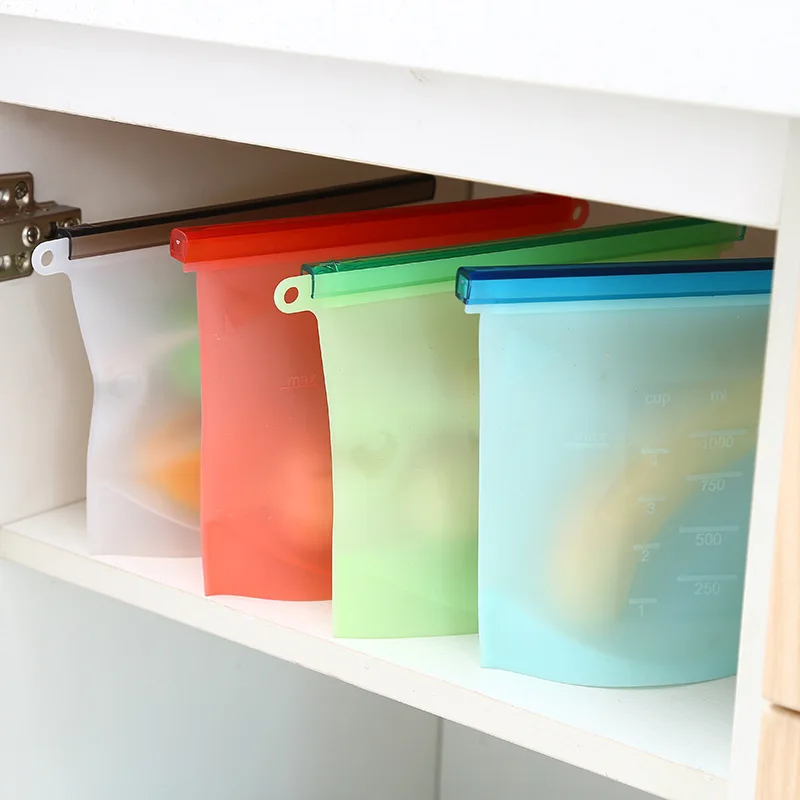 Us 12 0 1000ml Reusable Silicone Bags Vacuum Food Fresh Wraps Fridge Storage Container Refrigerator Bag Smell Proof In Saran Wrap