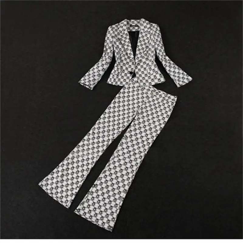 Women's Plaid business suit big yards fashion suit female career suit