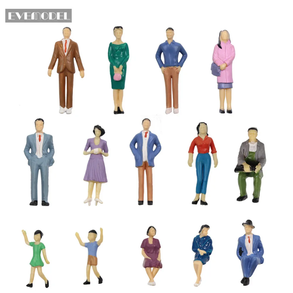 14pcs Model Trains 130 Painted Figures G Scale Standing And Seated
