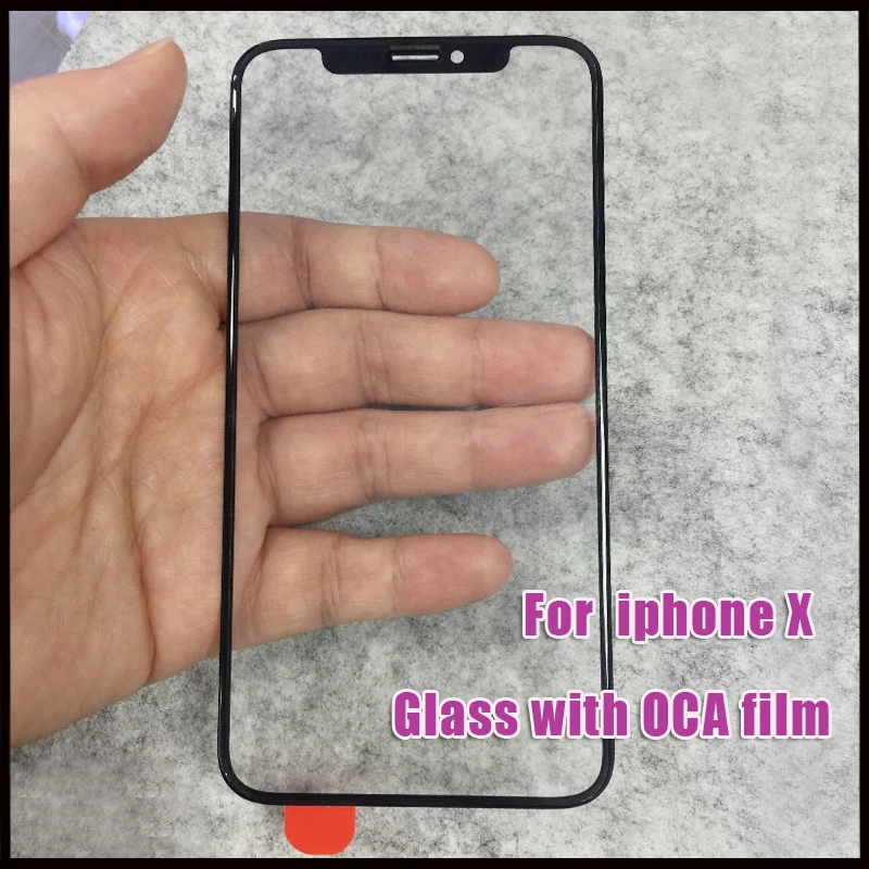 

1pcs Best LCD Front Screen Outer Glass Lens with OCA For Mistubi for iPhone X Glass Replacement Repair Parts