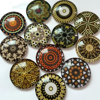 

ZEROUP Round Glass Cabochon Mixed Pattern Handmade Diy embellishments Suppies for jewelry clasps craft 20pcs TP-383
