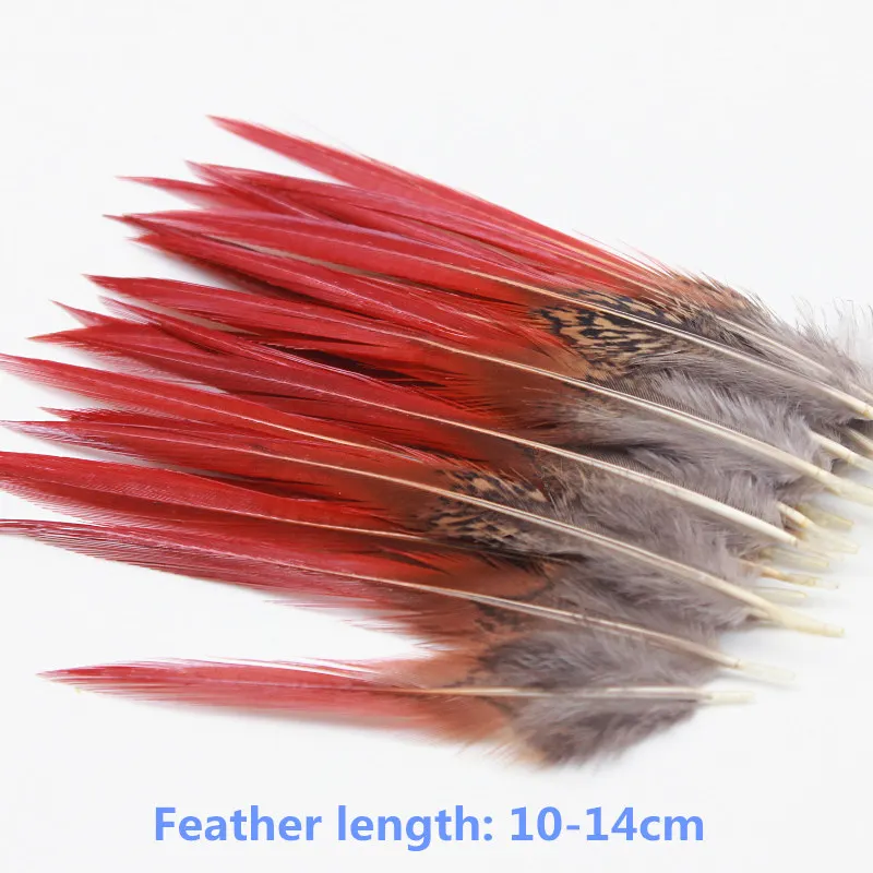 20 шт 4-5,5 дюймов красивые перья фазана красный меч редкая упаковка перьев муха рыболовные связующие принадлежности материал