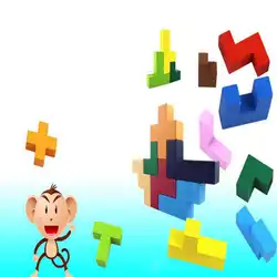 Детские развивающие игрушки 3D блоки дерево обучения тетрис блоки Tangram слайд строительные блоки детей деревянные игрушки подарок