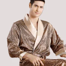 Новое поступление, большие размеры, мужские королевские винтажные дышащие халаты из искусственного шелка, домашняя одежда для отдыха, комплект для сна, мужские банные халаты S17111