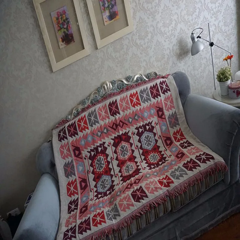 ESSIE домашний ковер килим для дивана гостиной спальни ковер окрашенный в пряже диван розовое одеяло турецкое этническое покрывало с узором гобелен