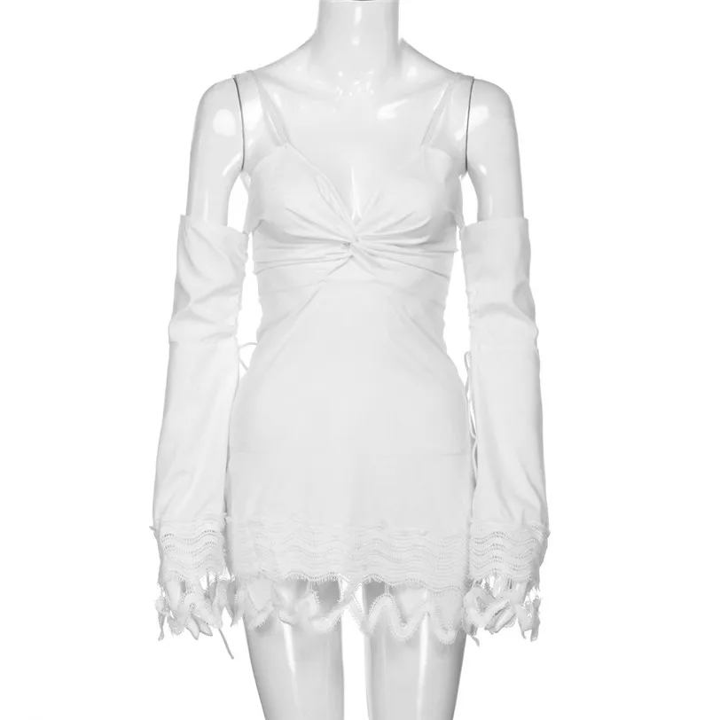 2018 Summer Dress Women Long Sleeve Lace Bandage Dress Mini Robe Femme Sexy Hollow Party Dress Casual Vestidos Wholesale noFB7 (14)