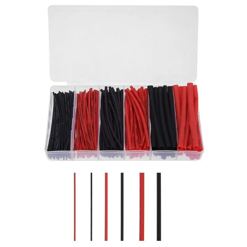 

190pcs/set Insulation Heat Shrink Tube Sleeving Shrinkage Ratio 2:1 Polyolefin Insulation Heat Shrink Sleeves Wrap Wire Kits