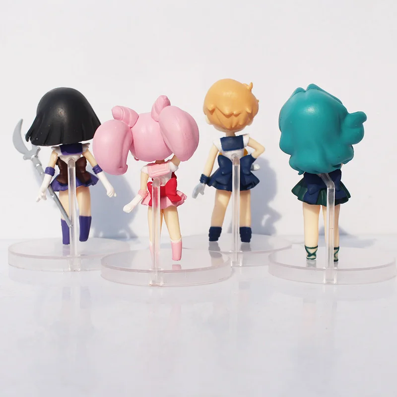 4 шт./компл. аниме Сейлор Мун Tsukino Chibiusa Tenoh Haruka Tomoe Hotaru Kaioh Michiru ПВХ экшн фигурки