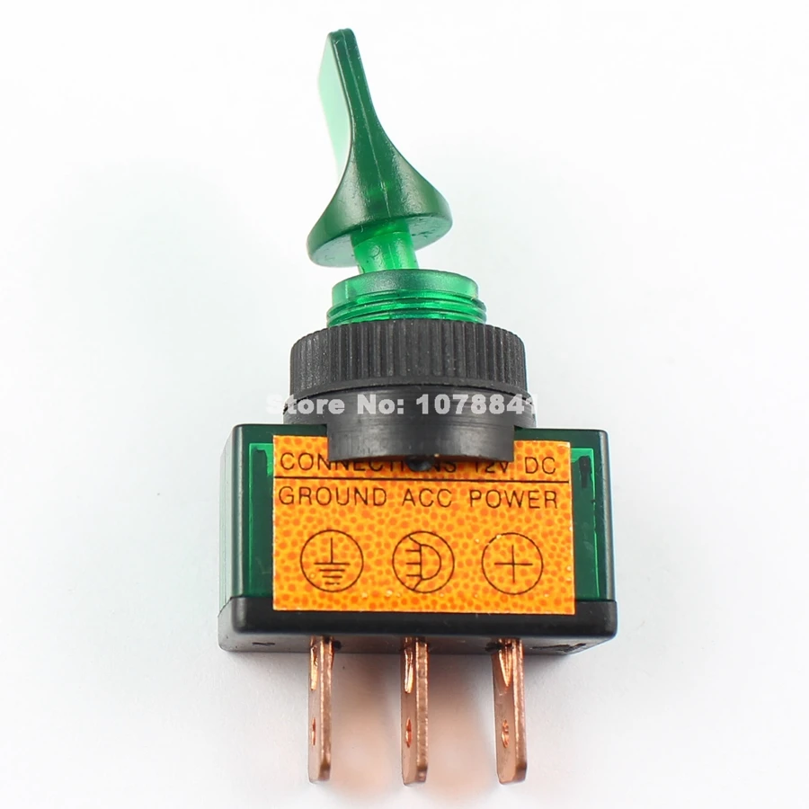 Buy 10 Pcs Per Lot Green Universal LED Toggle Switch 3 Pin 12V SPST For Car