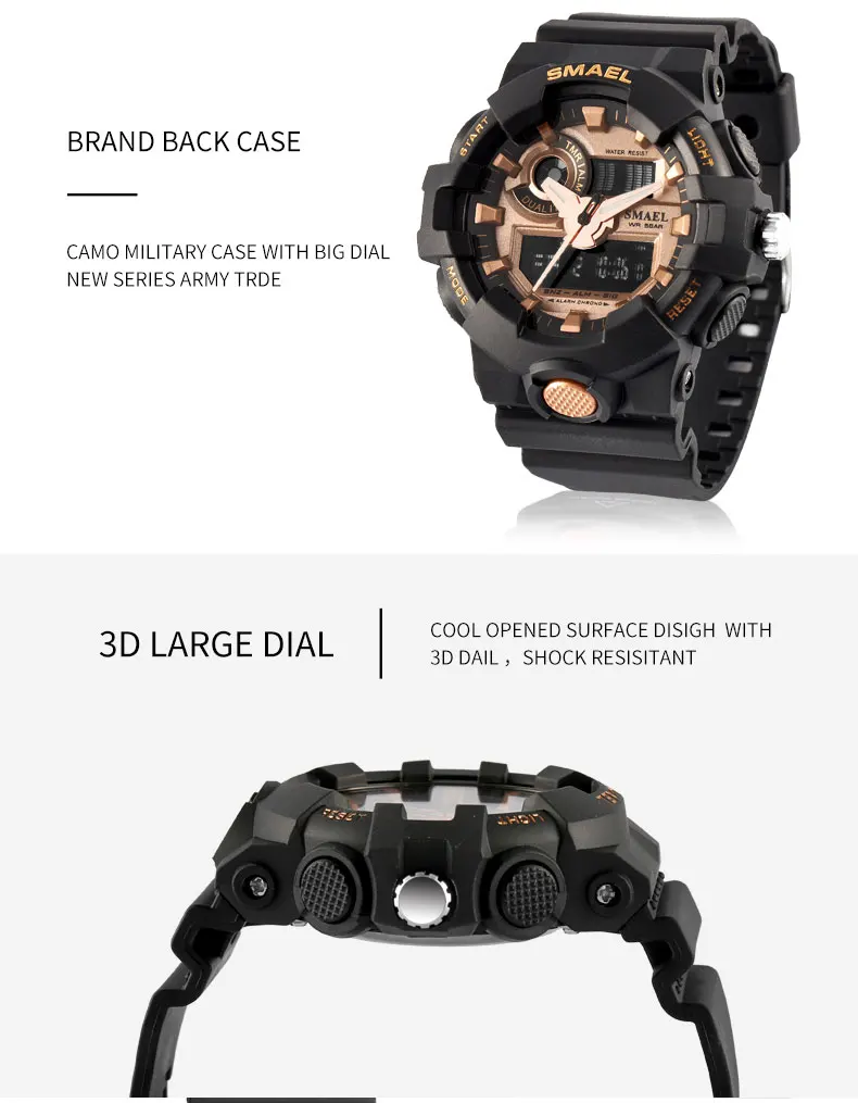 Детские часы SMAEL лучший бренд класса люкс светодиодный цифровые часы мальчиков Военная Спорт Стиль Наручные часы ударопрочные Relogio Masculino