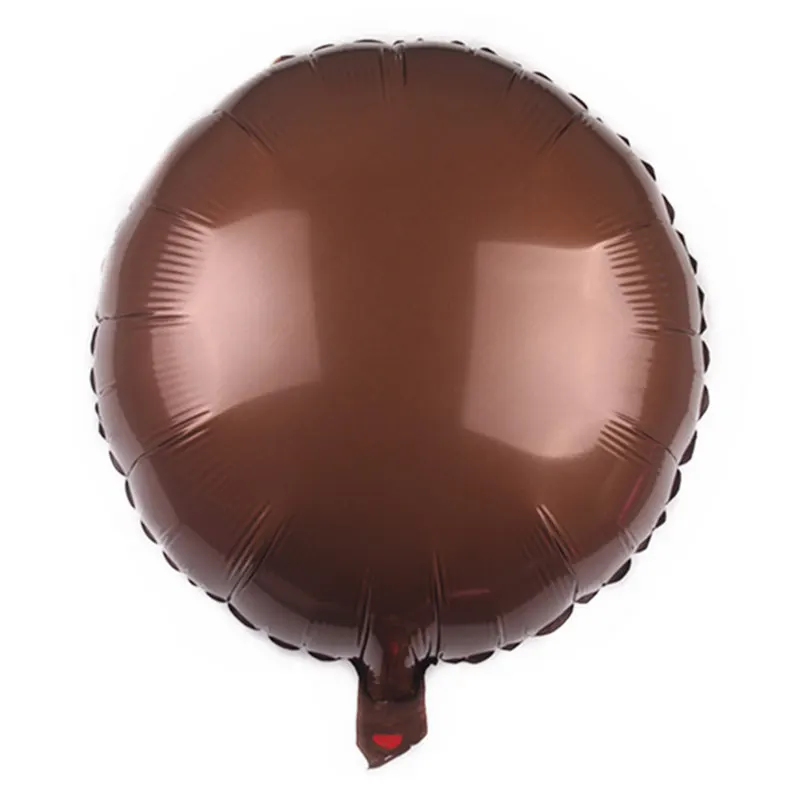 GOGO PAITY,,, 18 дюймов, монохромный круглый алюминиевый шар, праздничные вечерние воздушные шары, украшение - Цвет: coffee