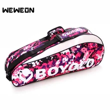 Двойной карман теннис Сумки 3-6 шт бадминтон сумки Искусственная кожа ракетка Спортивный Рюкзак Красочные Camuflage аксессуары