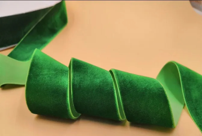 1," 38 мм изумрудно-зеленый цвет односторонняя бархатная лента велюровые ленты тесьма DIY аксессуары - Цвет: 10yards Lot