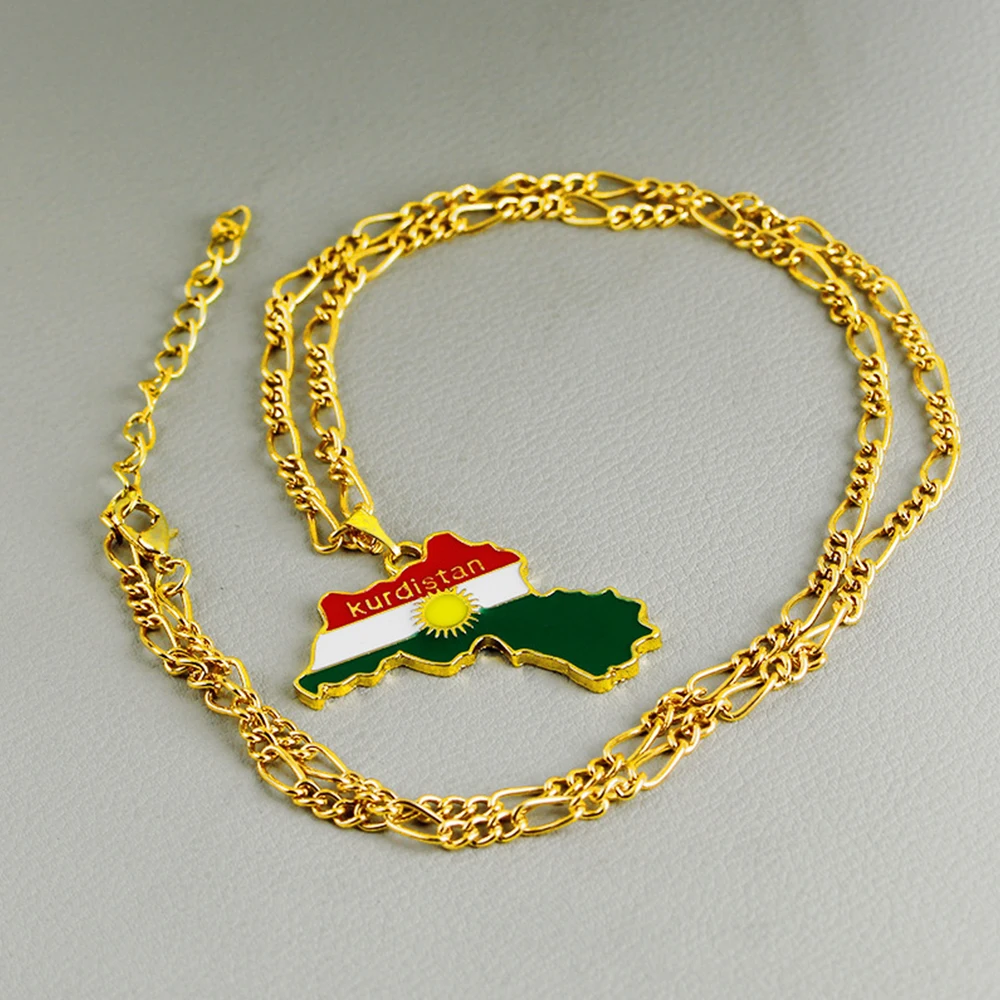 

Colorful Map Pendant Necklace kurdistan Maps Necklace Jewelry For Women Men Fashion Gift