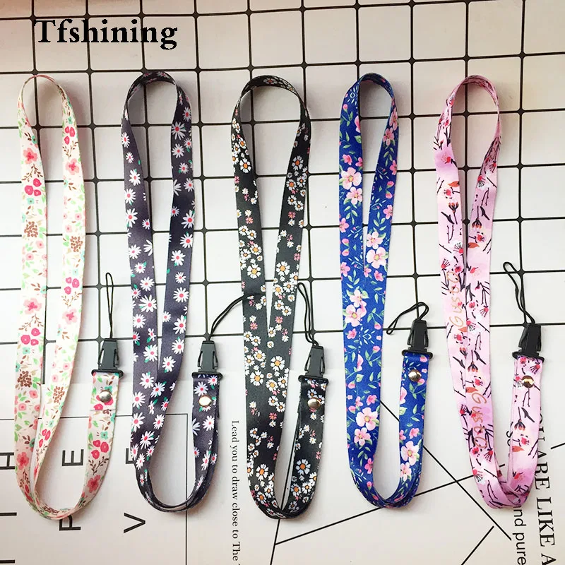 Tfshining 2 قطعة الأزياء الزهور أحزمة هاتف المحمول الحبل الرقبة حزام ل مفاتيح DIY العالمي شريط لتعليق الهاتف المحمول حبل لأني الهواتف الساخن