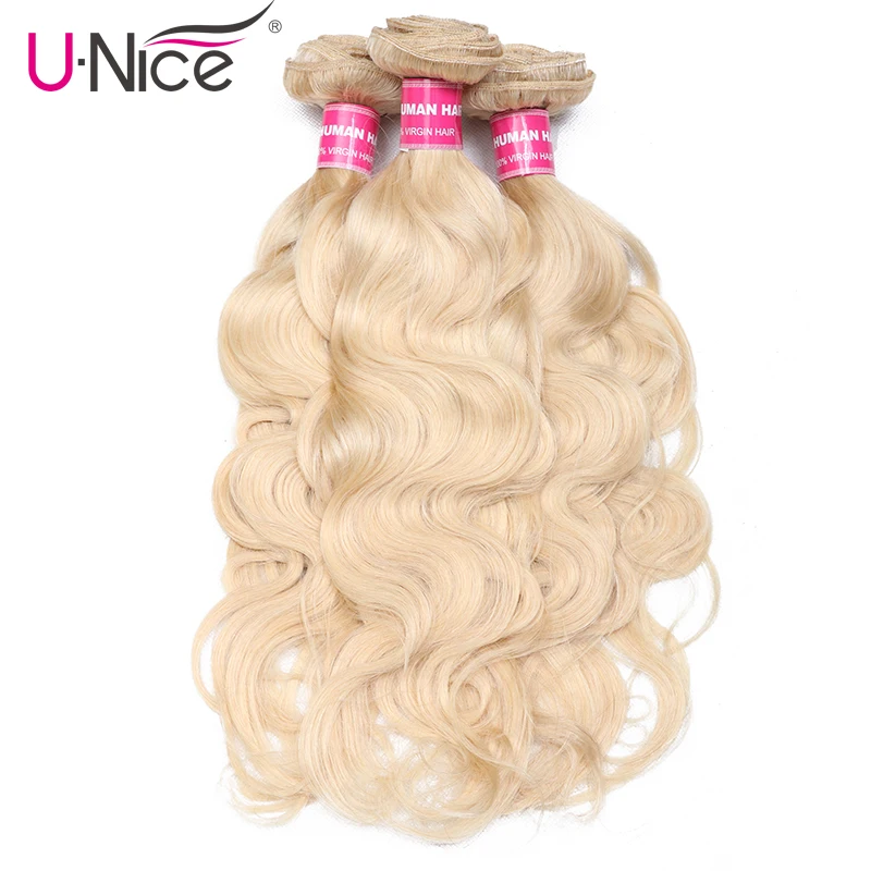 

Unice Hair Malaysian Remy Human Hair Bundles 1/3/4 PCS 613 Color Body Wave Hair Weft 16-24 inch Hair Extensions Free Shipping