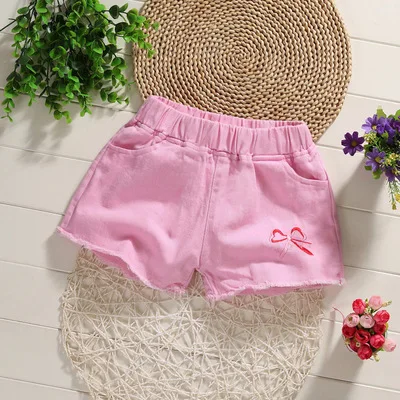 Summer Kids Short Denim Shorts For Girls Fashion Girl Short Princess Jeans Children Pants Girls Shorts Flower Girls Clothes