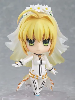 

Fate Saber stay Night Action figure zero Wedding dress 387# face can be changed PVC 10cm model collection cute Q Ver. doll