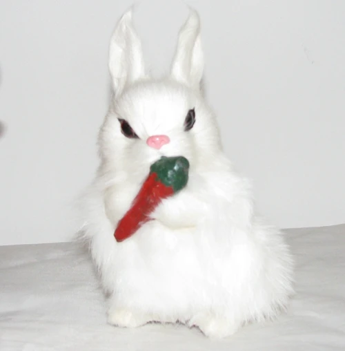 

free shipping leather animal toys simulation model animal toy display decoration rabbit toy