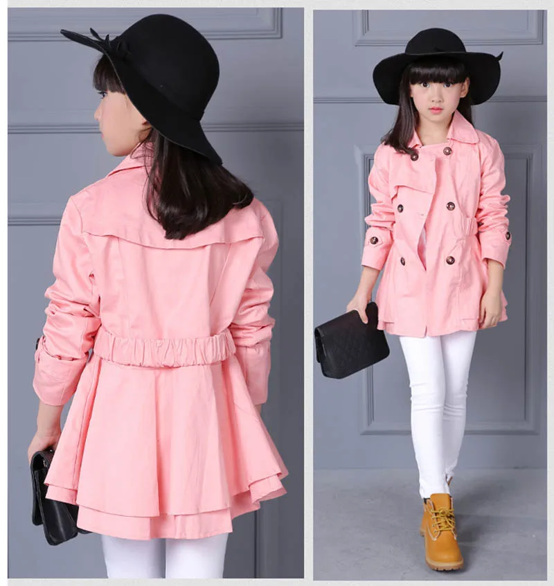 Girls Windbreaker Fashion Jacket For Girl Spring Autumn Children Trench Coats Kids Clothes Brands Outerwear  (9)