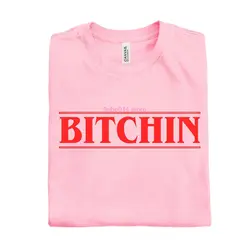 Черная, розовая, белая футболка с надписью «BITCHIN Stranger Things» винтажная ретро-футболка eleven s netflix