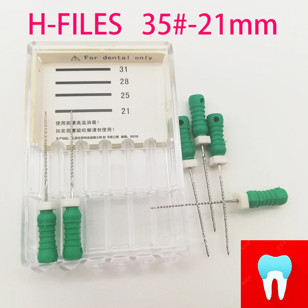 6 шт. 35#-21 мм стоматологический ПроТейпер H файлы корневого канала стоматологические материалы Стоматологические инструменты ручное использование нержавеющая сталь H файлы