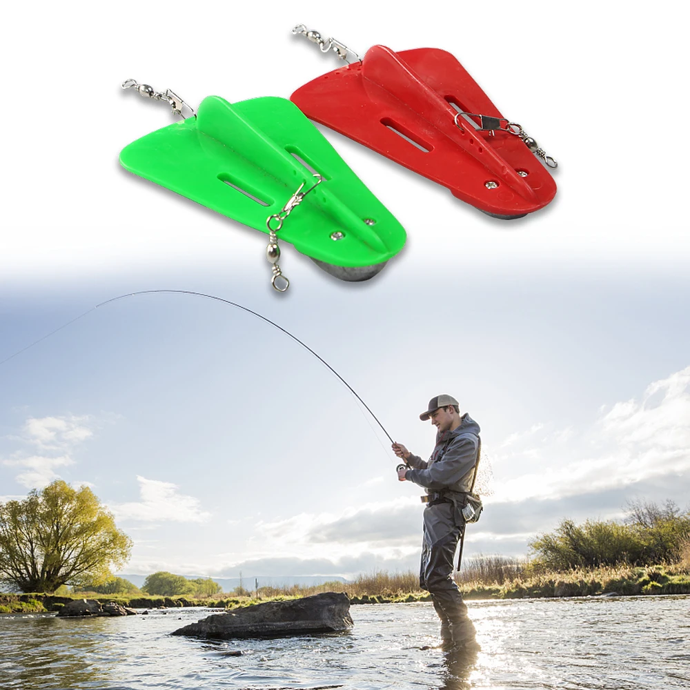 

Plastic Fishing Trolling Diving Board with 80g 120g Lead Sinker Weight Freely Rotatable Swivel Saltwater Fishing Accessories