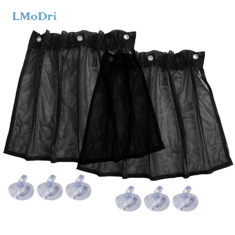 

LMoDri 2Pc/Set Interior Car Side Windows Sunshade Mesh Gauze Auto Curtain UV Protection Window Foils With Sucker Breathable