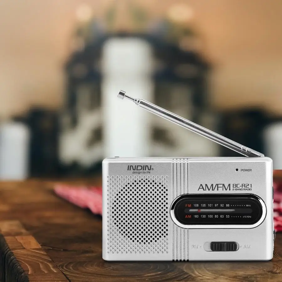 Портативный Универсальный AM/FM радиоприемник с телескопической антенной мини