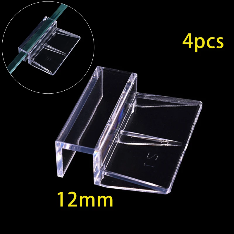 

4 pcs 6/8/10/12mm Acrylic Fish Tank Glass Support Holders Cover Fish Clips Small Practical Aquarium Support Holder Fixed Cover