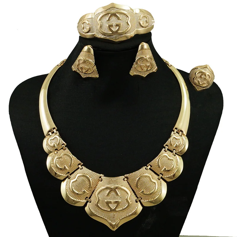 

NEW arrive gold jewelry sets women fashion necklace fine jewelry sets women necklace silver colour jewelry sets