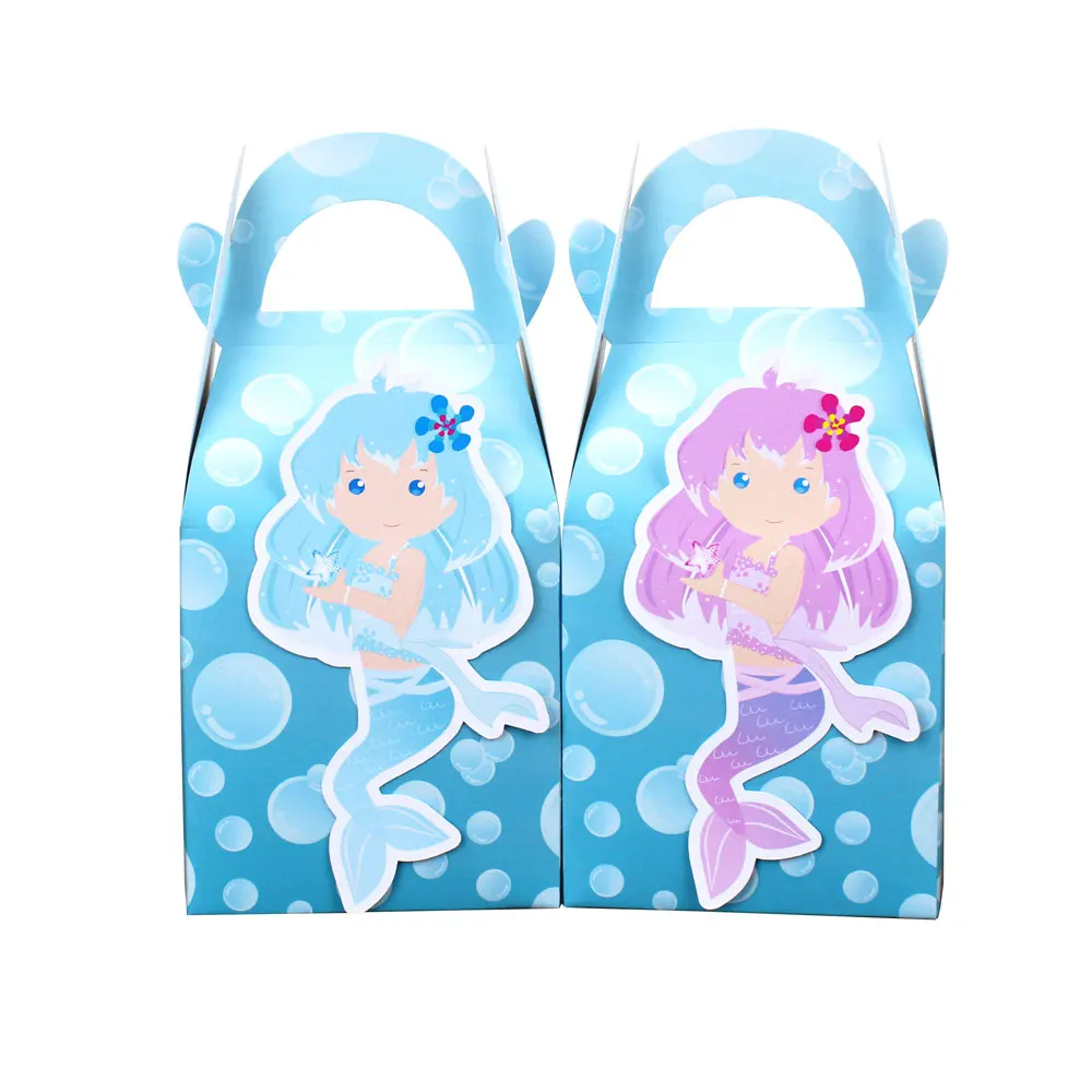 

New Pretty Mermaids Favor Box Candy Box Gift Box Cupcake Box Boy Kids Birthday Party Supplies Decoration Event Party Supplies