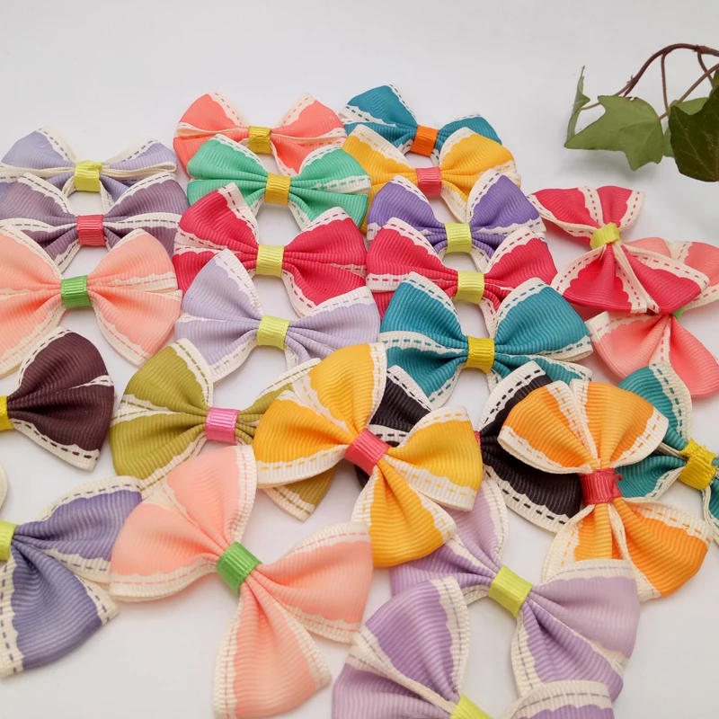 

Free shipping 20pcs /lot mix color diy fabric flower for hair, cloth decoration, bowknot