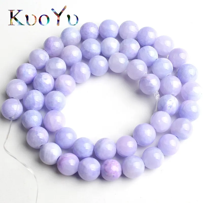 Natural Stone Dark Purple Sugilite Jades Round Loose Beads For