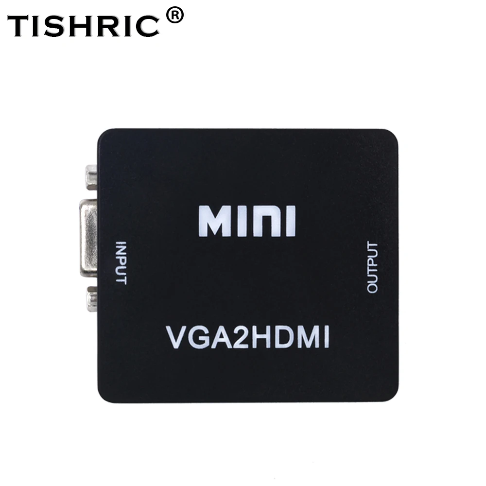 TISHRIC VGA2HDMI Женский к женскому мини VGA к HDMI 1080P адаптер конвертер с аудио питания для ПК проектора ноутбука